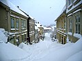 Bendiksklev har minimal biltrafikk og gaten blir knapt brøytet etter store snøfall Foto: Karl Ragnar Gjertsen