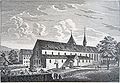 Kirche von Südwesten, Stich von Franz Hegi 1833