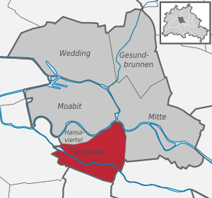 Tiergarten auf der Karte von Mitte