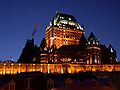 A Château Frontenac éjszakai megvilágításban