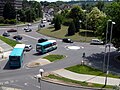 Northeast side of the Magic Roundabout, Hemel Hempstead. The "roundabout" is a series of 6 mini roundabouts spaced around a larger closely looped circulation system.