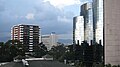 The Reforma Obelisco building (left), built in 1976, and the Torre Internacional (right), built in 1997.