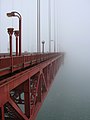 Advection fog at the Golden Gate Bridge, San Francisco.