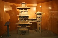 An Eastern Han pottery tomb model of residential towers joined by a bridge