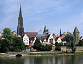 Ulm - şehir surlari ve Tuna Nehri sağ sahilleri