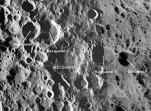 Krater Becquerel mit Nebenkratern Becquerel E, F, W, X