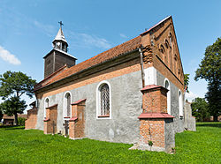 Die einst evangelische, jetzt römisch-katholische Kirche in Janikowo (Hanshagen, Ostpreußen)