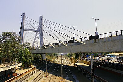 Cable stayed Bridge on Old Madras Road(NH-4), above Krishnarajapuram Railway Station
