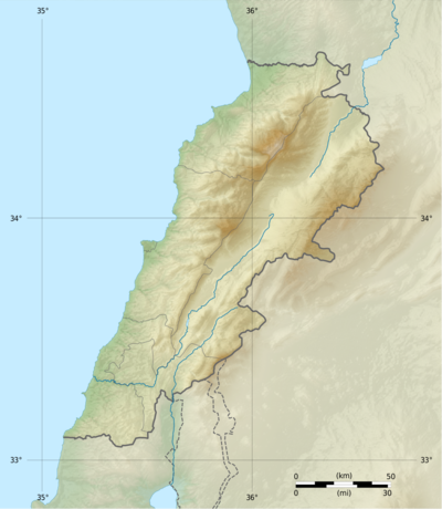 Map of Lebanon showing the Marine Rescue Stations of the Lebanese Civil Defense