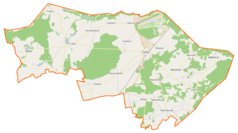 Mapa konturowa gminy Lipka, u góry znajduje się punkt z opisem „Cmentarz żydowski w Debrznie Wsi”