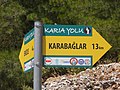 Karia Yolu'nda tipik bir tabela