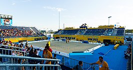 Het beachvolleybaltoernooi werd gehouden in het Chevrolet Beach Volleyball Centre.