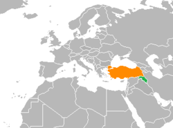 Haritada gösterilen yerlerde Kürdistan Bölgesel Yönetimi ve Türkiye