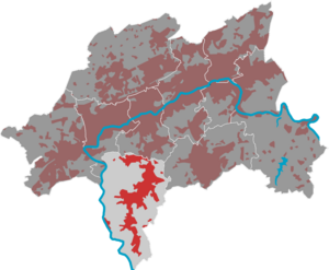 Lage des Bezirks Cronenberg in Wuppertal