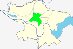 Location of Žaliakalnis within Kaunas