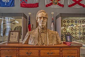 Bust of Davis inside the museum