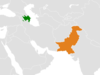 Location map for Azerbaijan and Pakistan.