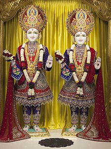 Swaminarayan and Gunatitanand Swami (collectively known as Akshar-Purushottam Maharaj)[36]