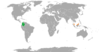 Location map for Colombia and Malaysia.