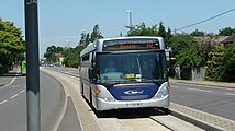 A Fastway bus in Crawley, West Sussex, on the guided busway