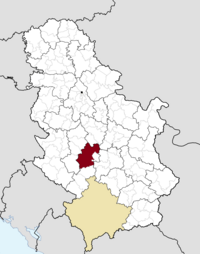 Location of the municipality of Kraljevo within Serbia