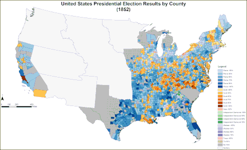 Map of presidential election results by county