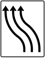 511-12 Verschwenkungstafel; Darstellung ohne Gegenverkehr: dreistreifig nach links