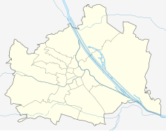 Mapa konturowa Wiednia, na dole znajduje się punkt z opisem „Reumannplatz”