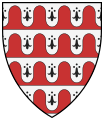 Vörös-hermelin evetezett (en: vairy Gules and Ermine)