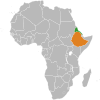 Location map for Eritrea and Ethiopia.