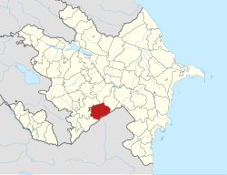 Map of Azerbaijan showing Fuzuli District