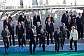 Obama, Merkel, Sarkozy, Brown, Berlusconi und andere Staatschefs vor der Brücke