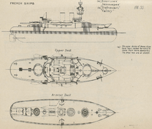 Cutaway of the Jemmapes class from Brassey's Naval Annual