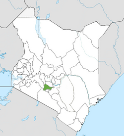 Location of Kiambu County (Green)