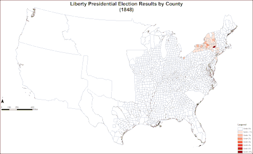 Map of Liberty presidential election results by county