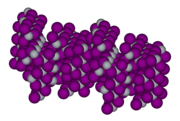 Molecuulmodel van de alfa-vorm van kwik(II)jodide