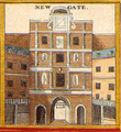 An engraving showing Newgate before it was demolished in 1777