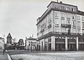 Obere Bahnhofstrasse 1870. Rechts das Sprünglihaus, hinten Baugarten und Kratzturm