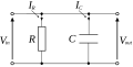 Parallel RC circuit diagram.