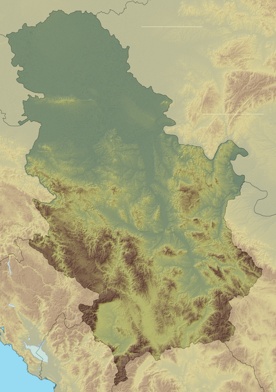 Mapa konturowa Serbii