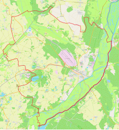 Mapa konturowa Schwedt/Oder, blisko centrum po prawej na dole znajduje się punkt z opisem „Kościół farny św. Katarzyny”