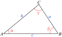 BAC, ABC ve ACB üçgenin iç açılarıdır. '"`UNIQ--postMath-00000006-QINU`"', '"`UNIQ--postMath-00000007-QINU`"' ve '"`UNIQ--postMath-00000008-QINU`"' '"`UNIQ--postMath-00000009-QINU`"'