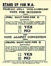 Secessionist 'How To Vote' card, 1933