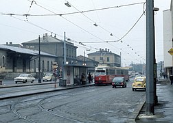 Das alte Bahnhofsgebäude im Jahr 1975