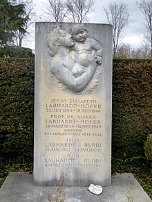 Alfred Labhardt-Hofer (1874–1949) Gynäkologe, Direktor des Frauenspitals Basel (1916–1942), Familiengrab auf dem Friedhof Hörnli, Riehen, Basel-Stadt
