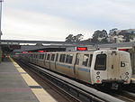 A BART train at Daly City station