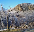 Damage at the Storm King Mountain trailhead, Cornwall, New York