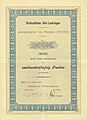 Aktie über 250 Franken der Drahtseilbahn Biel-Leubringen vom 30. Dezember 1895
