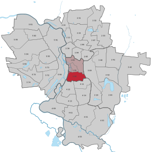 Lage des Stadtteils Südliche Innenstadt (Halle (Saale)) in Halle (Saale) (anklickbare Karte)