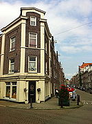 Hoek Lijnbaansgracht / Willemsstraat, ontworpen door Pieter Johannes Hamer